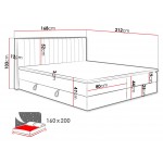 Επενδυμένο κρεβάτι Harmonica-Mpez-160 x 200