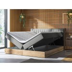 Επενδυμένο κρεβάτι Harmonica-Gkri Skouro-160 x 200