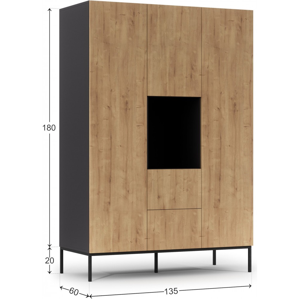 Γκαρνταρόμπα Lazzy II 135x60x200