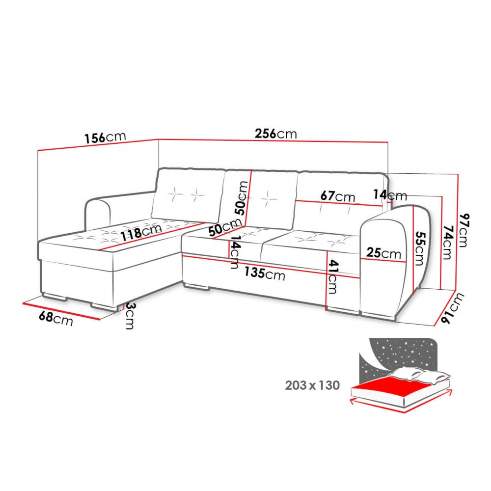 Γωνιακός καναπές Bari-Prasino