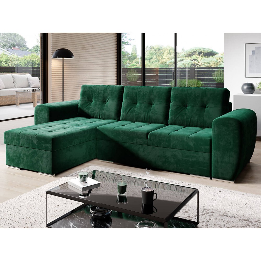 Γωνιακός καναπές Bari-Prasino