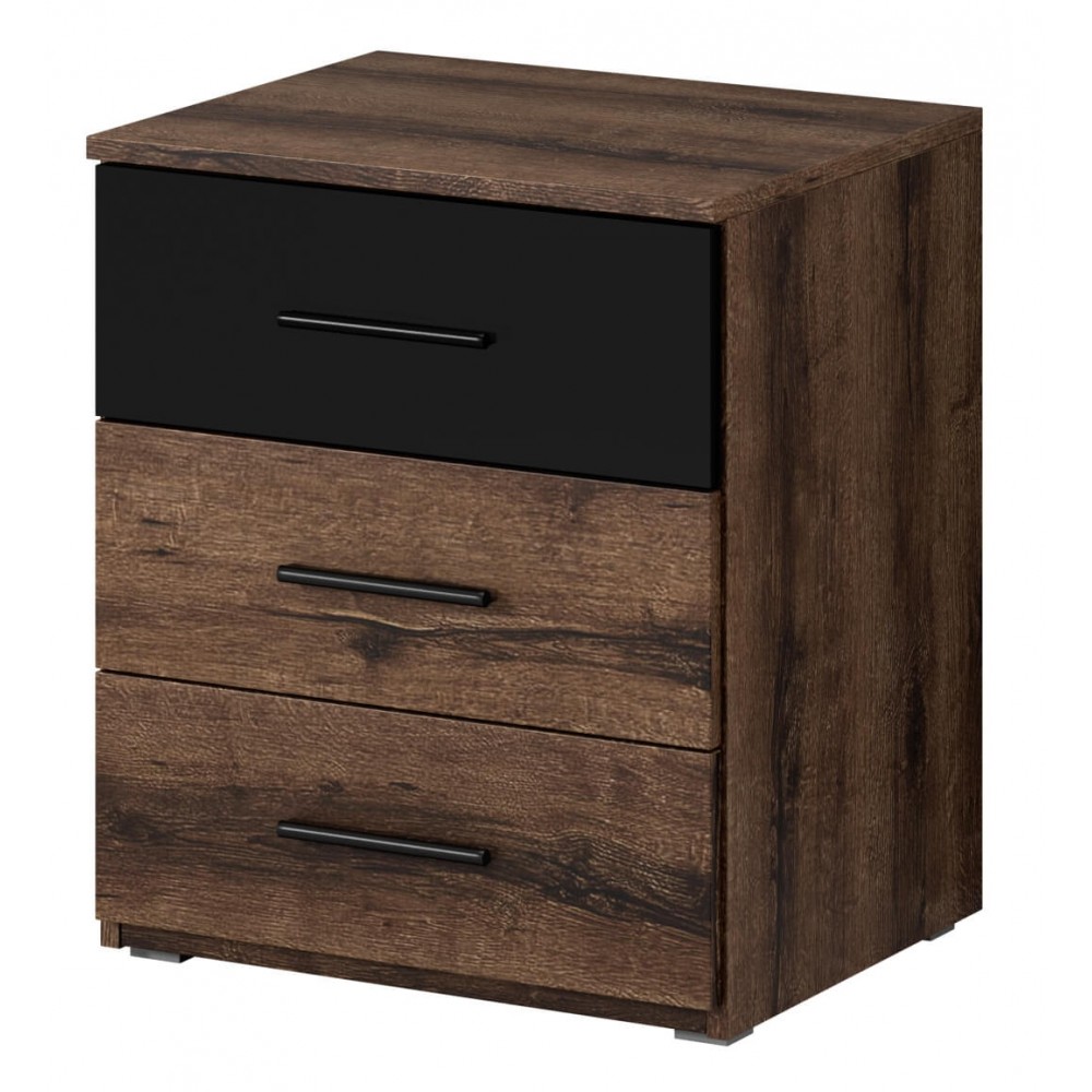 Κομοδίνο Delta Plus-Καρυδί - Μαύρο