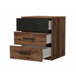 Κομοδίνο Delta Plus-Καρυδί - Μαύρο