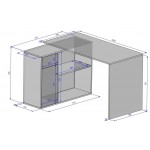 Γωνιακό γραφείο Gaucho-Leuko 120x91x75.3