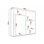 Ντουλάπα Συρόμενη Delta V-180 x 61 x 210 εκ.-Kafe Skouro