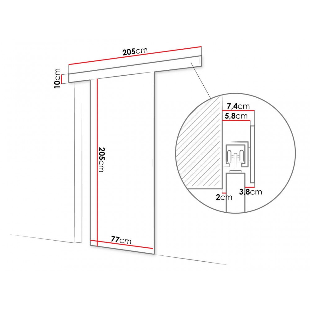 Συρόμενη πόρτα Rubi III-Mauro
