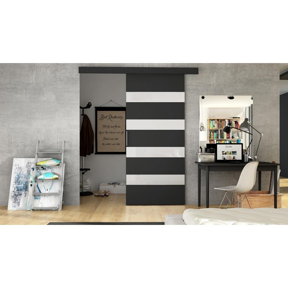 Συρόμενη πόρτα Rubi V-Mavro-Lefko