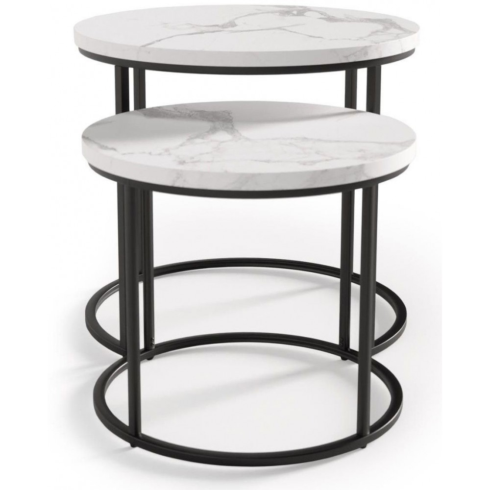 Σετ βοηθητικά τραπεζάκια σαλονιού Ergo-Leuko Marmaro