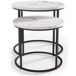 Σετ βοηθητικά τραπεζάκια σαλονιού Ergo-Leuko Marmaro