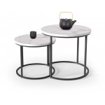 Σετ βοηθητικά τραπεζάκια σαλονιού Ergo-Leuko Marmaro