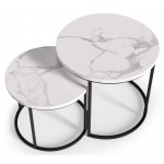 Σετ βοηθητικά τραπεζάκια σαλονιού Ergo-Leuko Marmaro