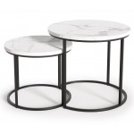 Σετ βοηθητικά τραπεζάκια σαλονιού Ergo-Leuko Marmaro