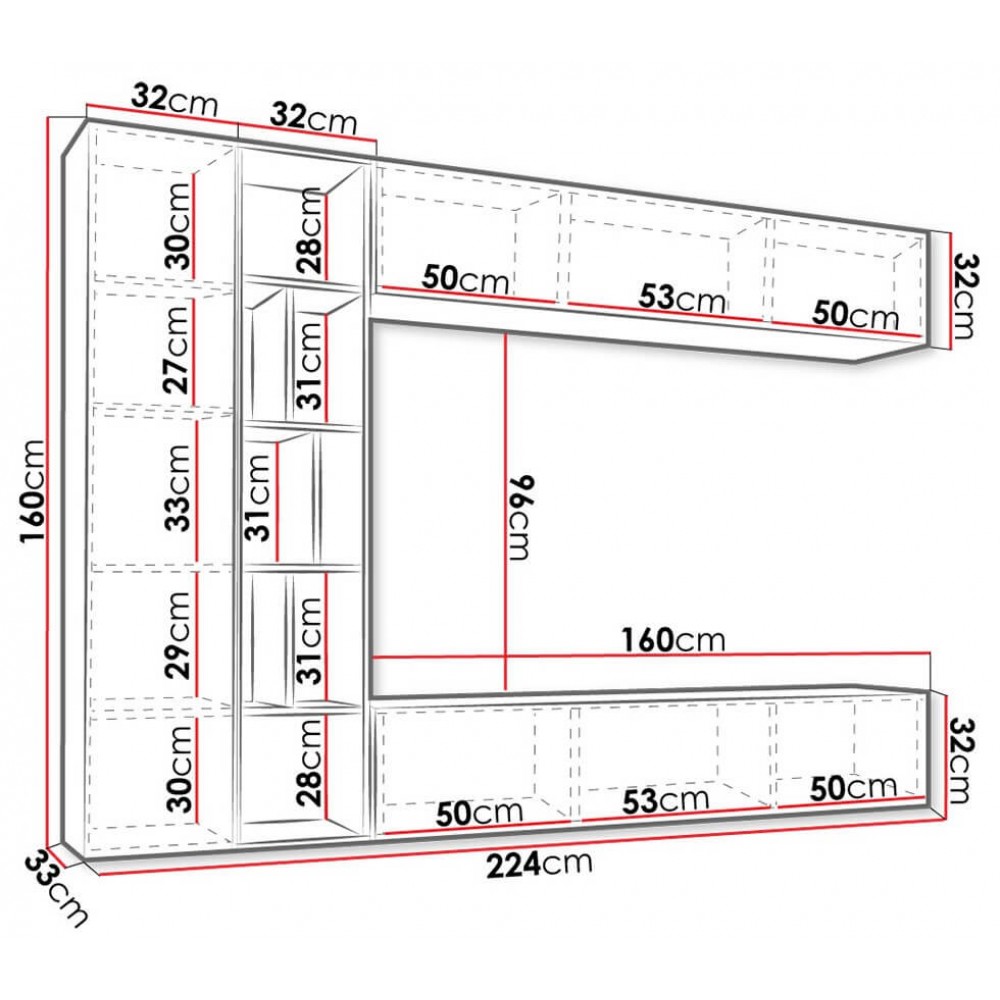 Σύνθετο σαλονιού Kodita-Leuko