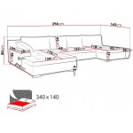 Γωνιακός καναπές Caro-Grafitis