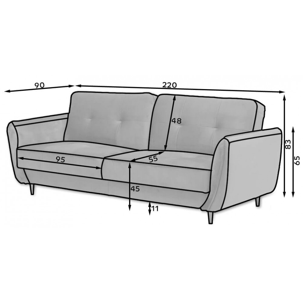 Καναπές - Κρεβάτι Rosalia -Prasino