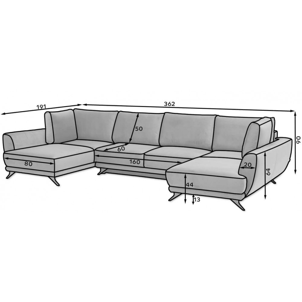 Γωνιακός καναπές Aquaria-Mple