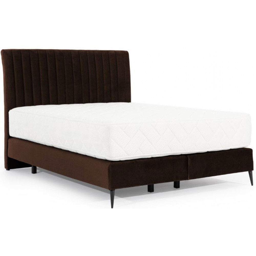 Επενδυμένο κρεβάτι Ivy με στρώμα-Kafe-180 x 200 εκ.