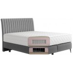 Επενδυμένο κρεβάτι Ivy με στρώμα-Mple Skouro-160 x 200 εκ.