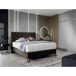 Επενδυμένο κρεβάτι Vanessa με στρώμα-Kafe-160 x 200 εκ.