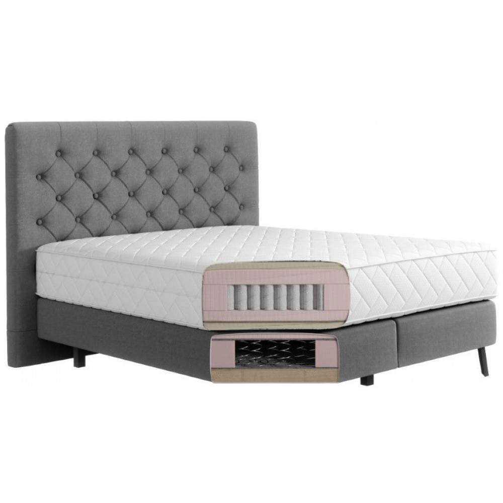 Επενδυμένο κρεβάτι Vanessa με στρώμα-Mple-160 x 200 εκ.