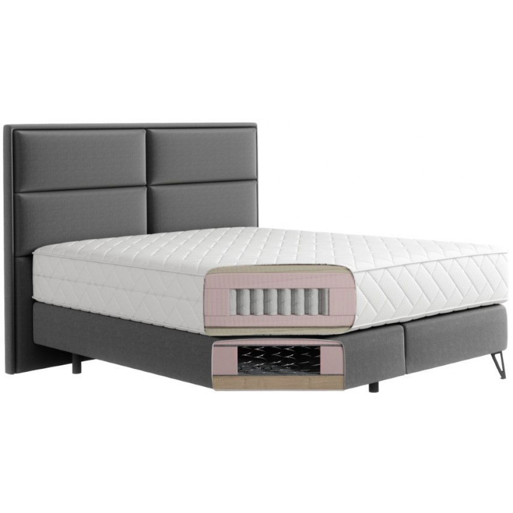 Επενδυμένο κρεβάτι Simon με στρώμα-Kyparissi-140 x 200 εκ.