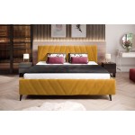 Επενδυμένο κρεβάτι Calisty-Moustardi-180 x 200