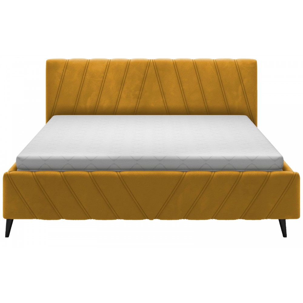 Επενδυμένο κρεβάτι Calisty-Moustardi-180 x 200