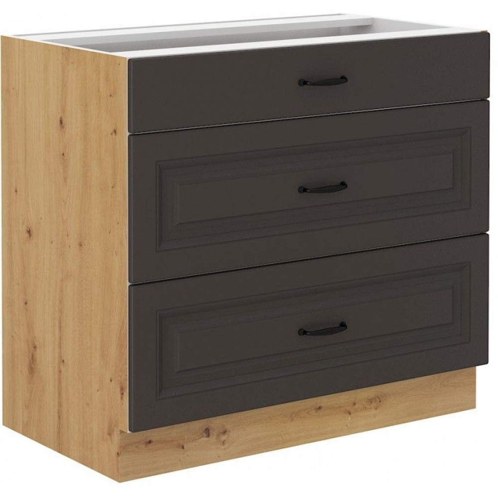 Επιδαπέδιο ντουλάπι Yvette 80 D 3S-Γραφίτης