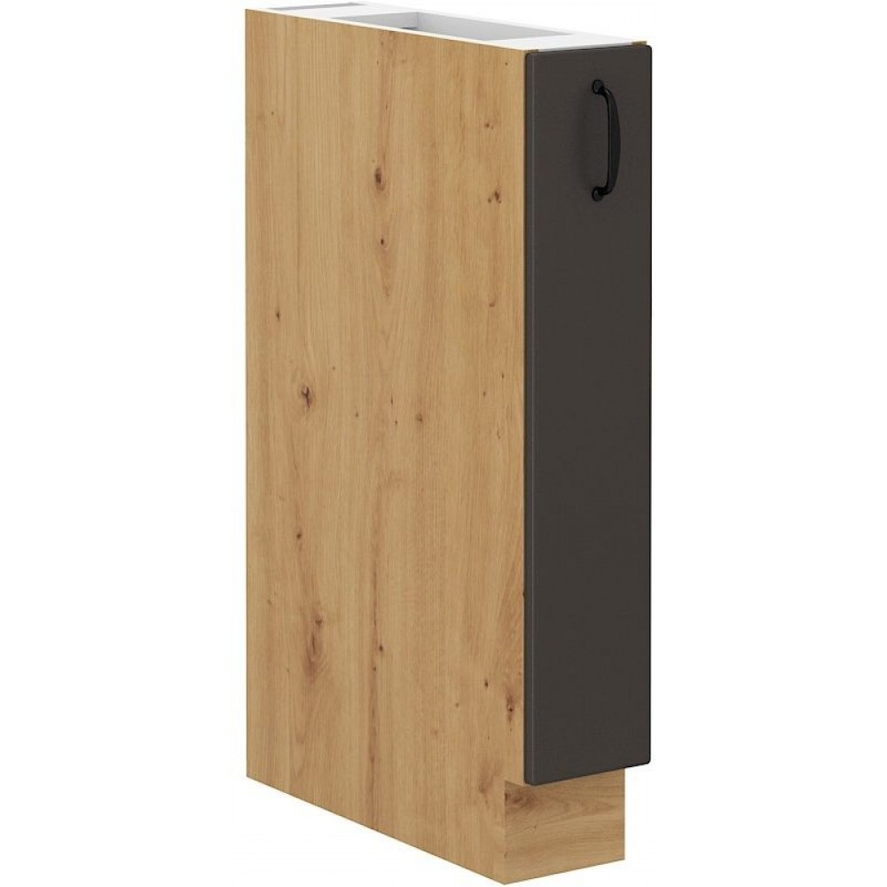 Επιδαπέδιο ντουλάπι με καλάθι Yvette 15 D-Γραφίτης