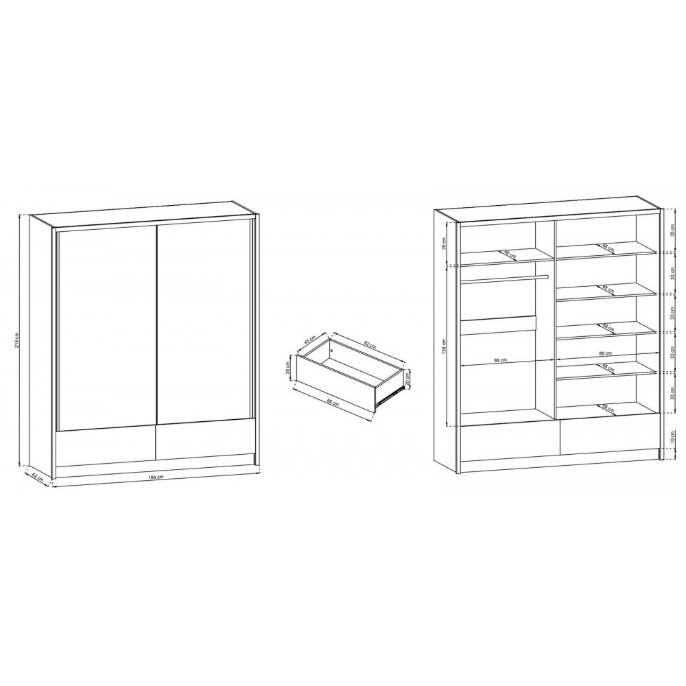 Ντουλάπα συρόμενη Ariadne-Mauro Marmaro-184x62x214