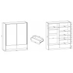 Ντουλάπα συρόμενη Ariadne-Mauro-184x62x214