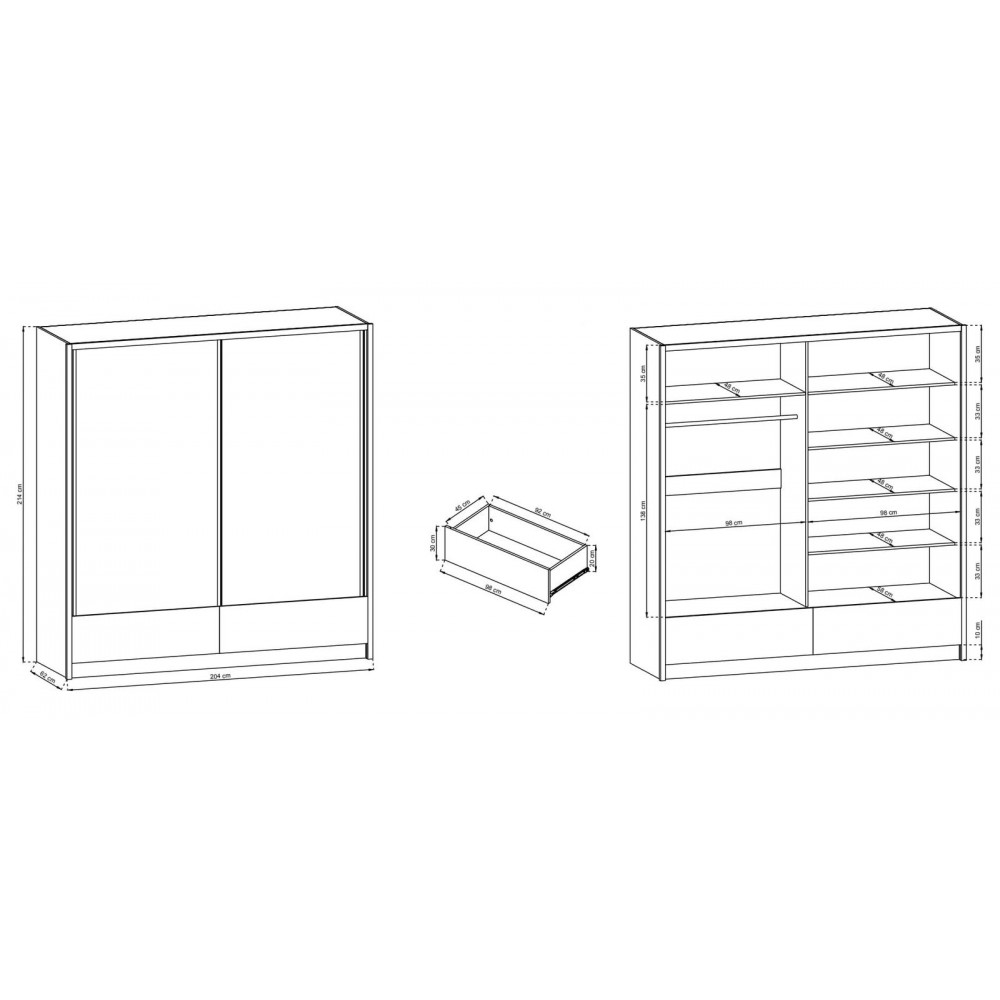 Ντουλάπα συρόμενη Ariadne-Mauro-204x62x214