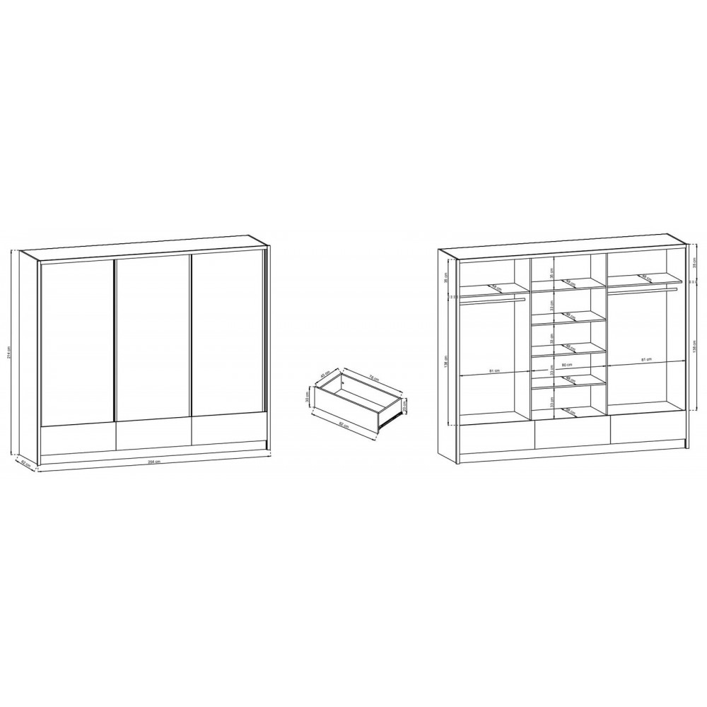 Ντουλάπα συρόμενη Ariadne Plus-Mauro