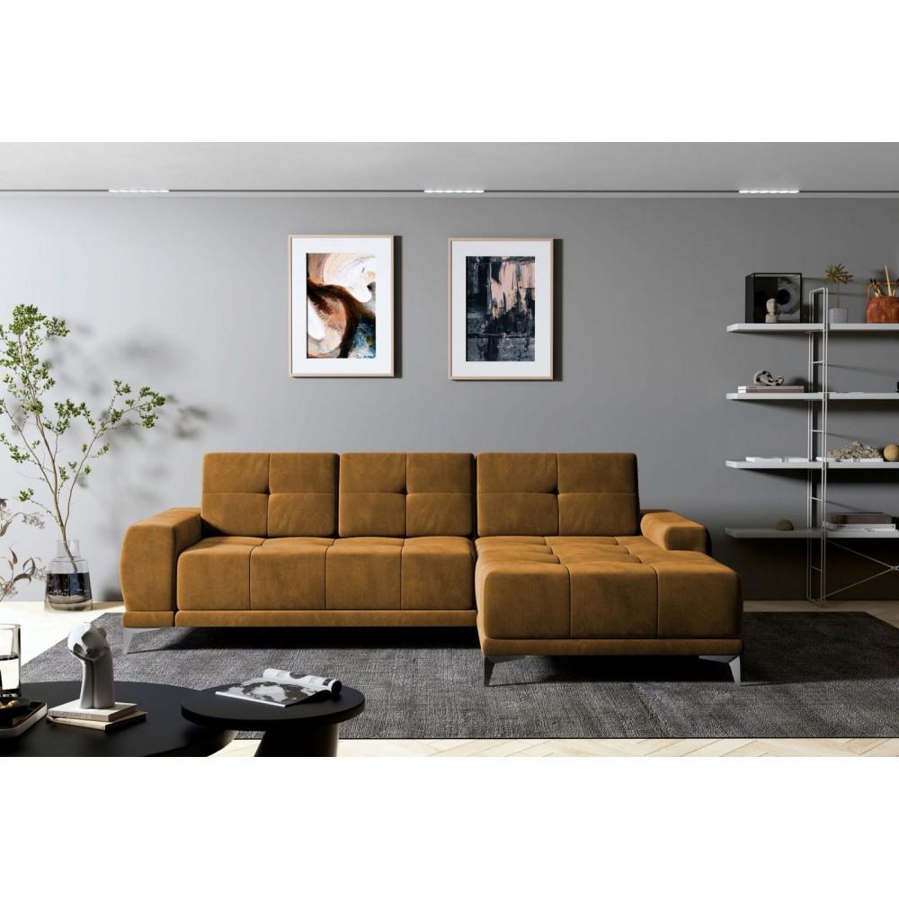 Γωνιακός καναπές Savana-Δεξιά-Moustardi