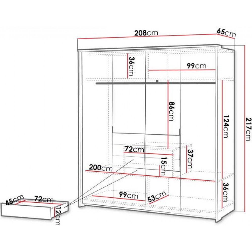 Ντουλάπα Panama 205 Συρόμενη