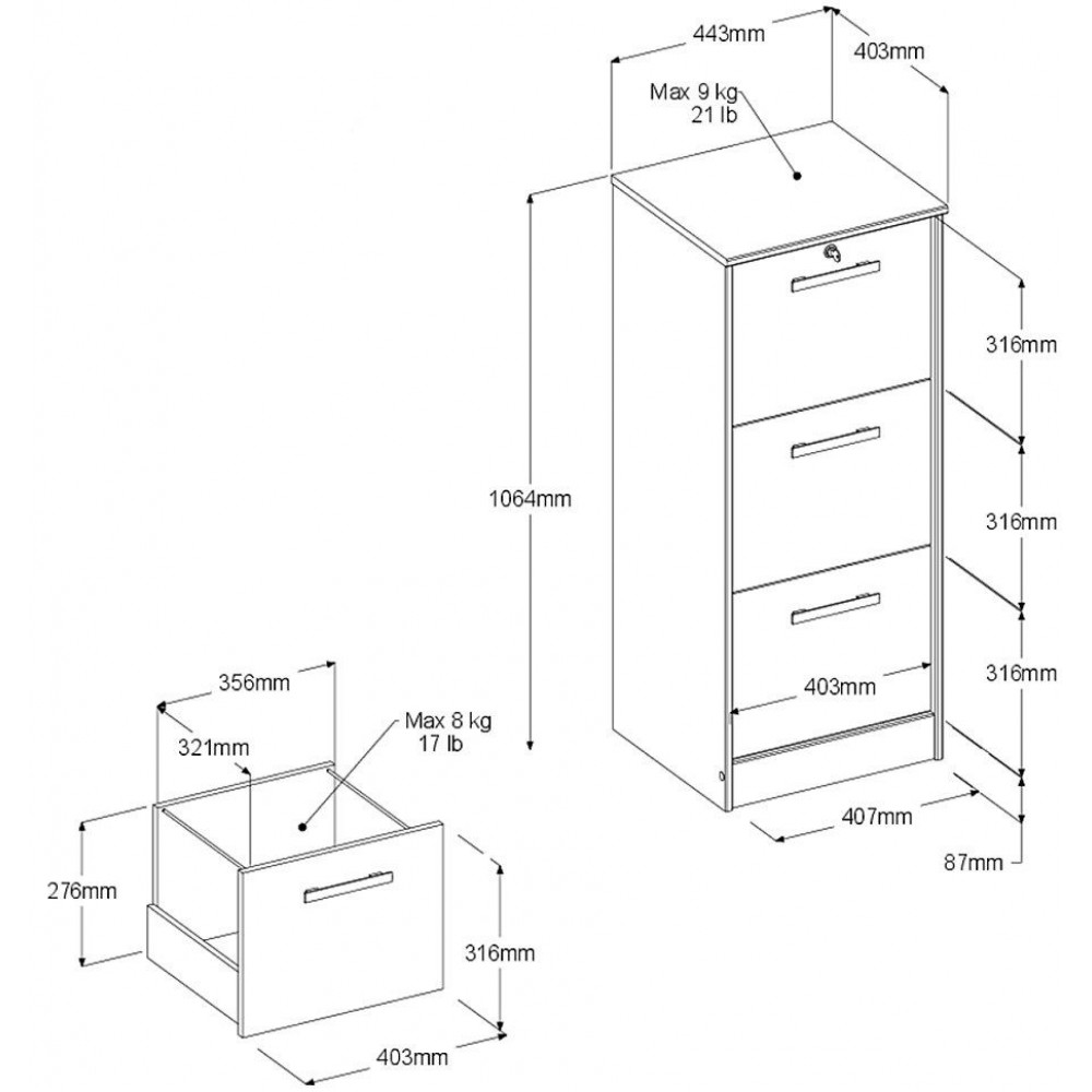 Συρταριέρα αρχειοθέτησης Envelope-Fusiko-Mavro