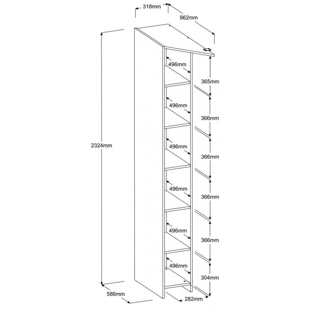Γωνιακή στήλη βεστιαρίου Seville-Leuko
