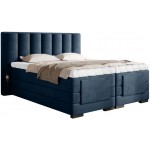 Επενδυμένο κρεβάτι Villard με στρώμα και ανώστρωμα-Mple Skouro-140 x 200