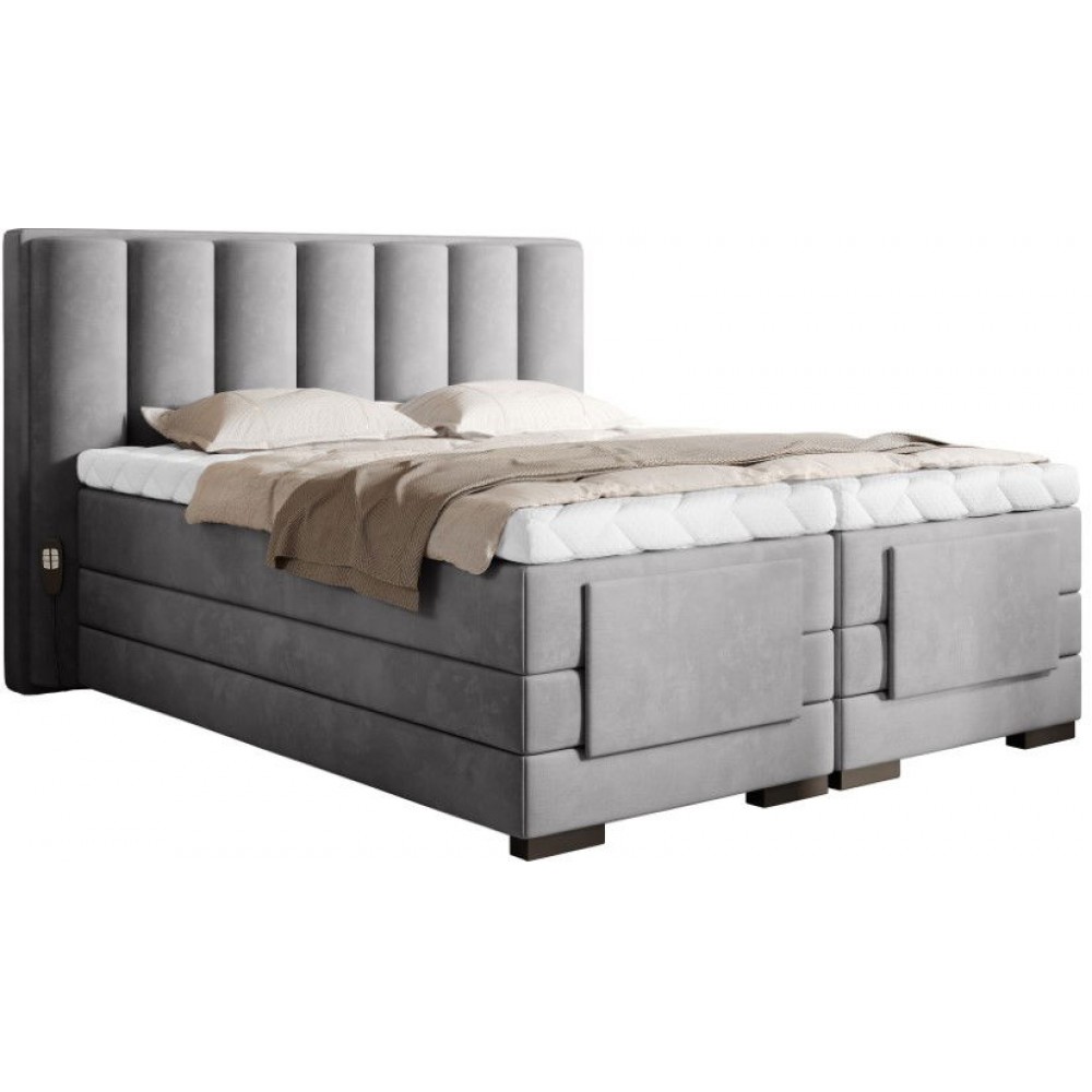 Επενδυμένο κρεβάτι Villard με στρώμα και ανώστρωμα-Gkri Anoixto-180 x 200