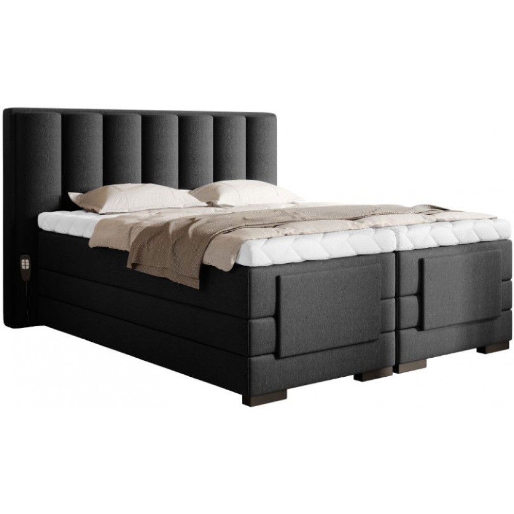 Επενδυμένο κρεβάτι Villard με στρώμα και ανώστρωμα-Mauro-180 x 200