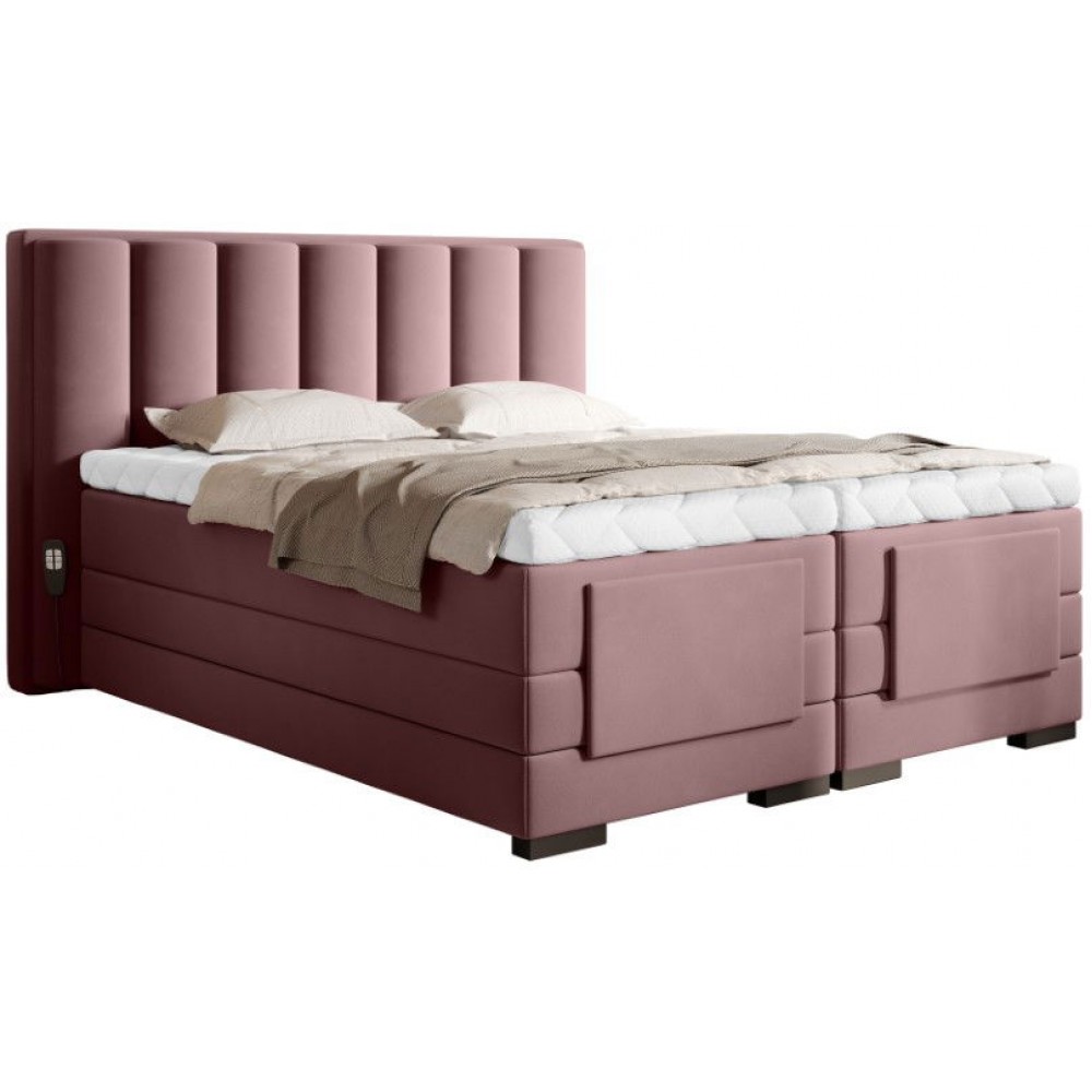 Επενδυμένο κρεβάτι Villard με στρώμα και ανώστρωμα-Somon-180 x 200