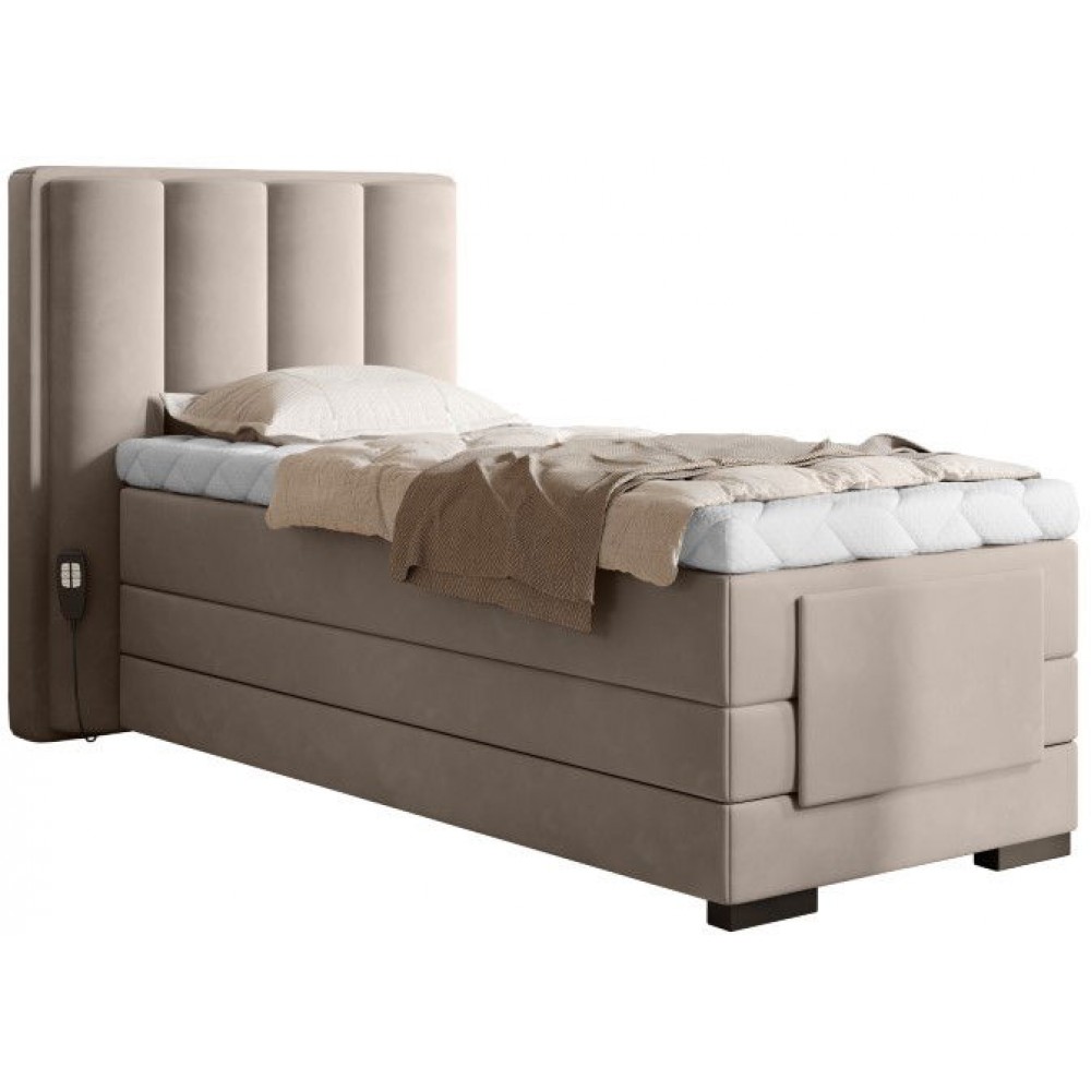 Επενδυμένο κρεβάτι Villard 90 με στρώμα και ανώστρωμα-Mpez