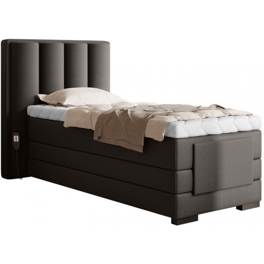 Επενδυμένο κρεβάτι Villard 90 με στρώμα και ανώστρωμα-Kafe