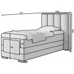 Επενδυμένο κρεβάτι Villard 90 με στρώμα και ανώστρωμα-Kafe