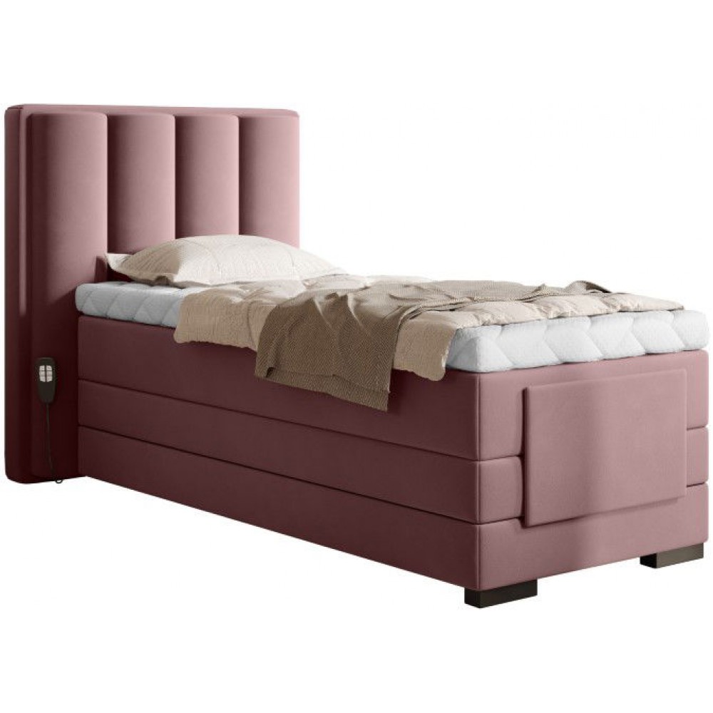 Επενδυμένο κρεβάτι Villard 90 με στρώμα και ανώστρωμα-Somon