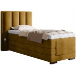 Επενδυμένο κρεβάτι Villard 90 με στρώμα και ανώστρωμα-Moustardi