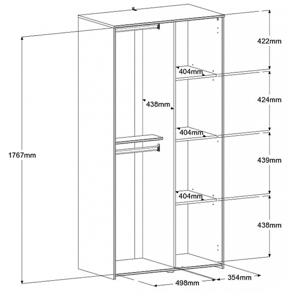 Ντουλάπα Ballet δίφυλλη