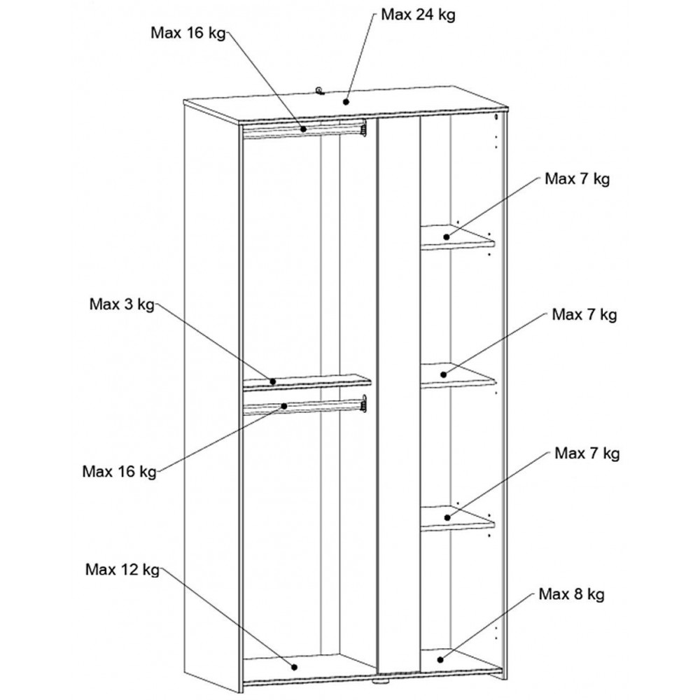 Ντουλάπα Ballet δίφυλλη