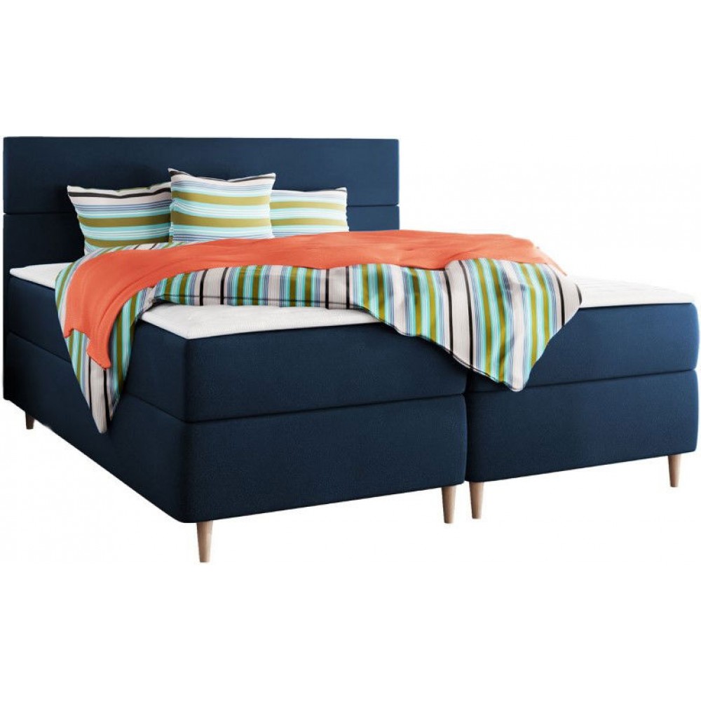 Επενδυμένο κρεβάτι Flo με στρώμα και ανώστρωμα-Mple-160 x 200