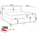 Επενδυμένο κρεβάτι Flo με στρώμα και ανώστρωμα-Mple-160 x 200